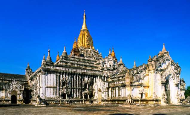 The most illustrious temple in Myanmar - the golden-spired Ananda Pahto.