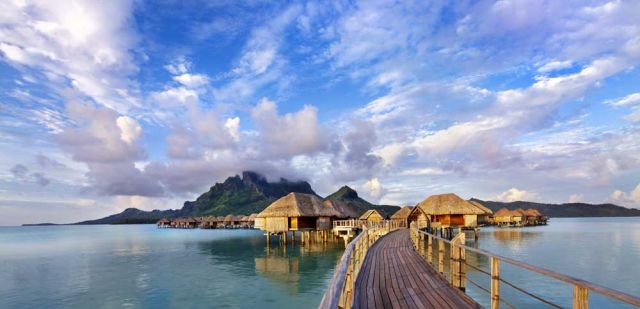 Four Seasons Resort Bora Bora at sunset