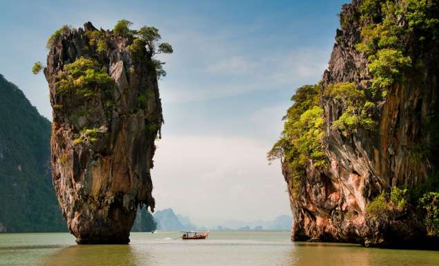 Speedboat tour around Phang Nga Bay, Phuket, Thailand.