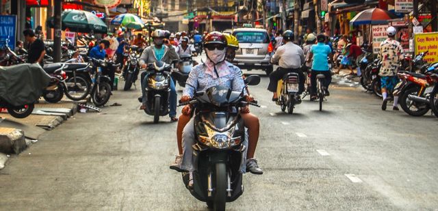Scooters are the most popular mode of transport in Vietnam