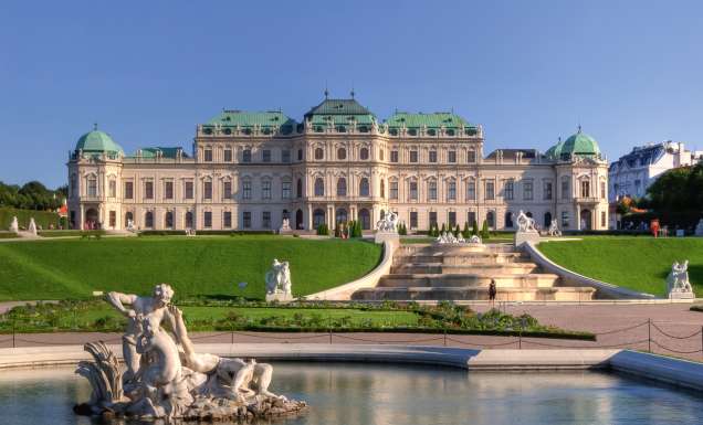 One of the most important baroque buildings in Vienna, the Schloss Belverdere.