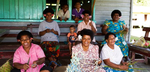 Vanua Levu locals pose happily.
