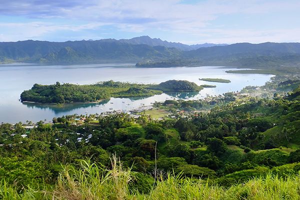 Savusavu marina and Nawi islet, Vanua Levu island, Fiji