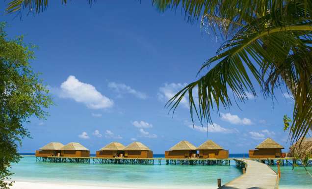 Veligandu Island is surrounded by a lagoon and a private house reef.