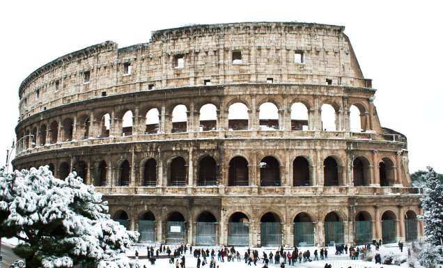 The Colosseum in Rome, Italy.