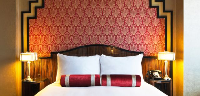Expect rich colours and luxurious touches inside guest rooms at The Jade Hotel, New York