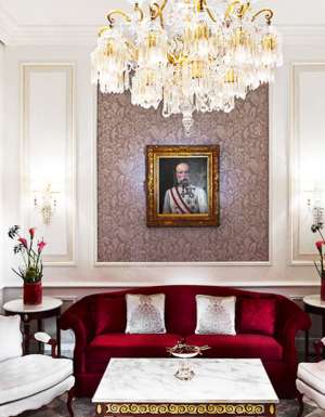 Schonbrunner Loge lounge at Hotel Sacher.
