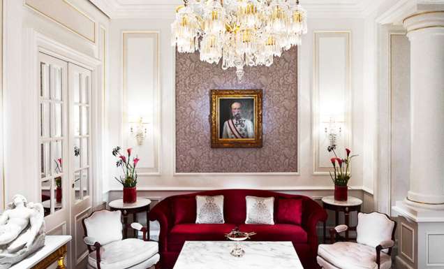 Schonbrunner Loge lounge at Hotel Sacher.
