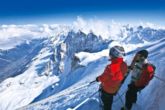 World-class skiing awaits on Mount Blanc, France.