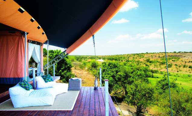 Each 'tent' at Mahali Mzuri has a private viewing deck.