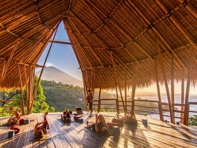 yoga at Blue Earth Village, Amed, Bali