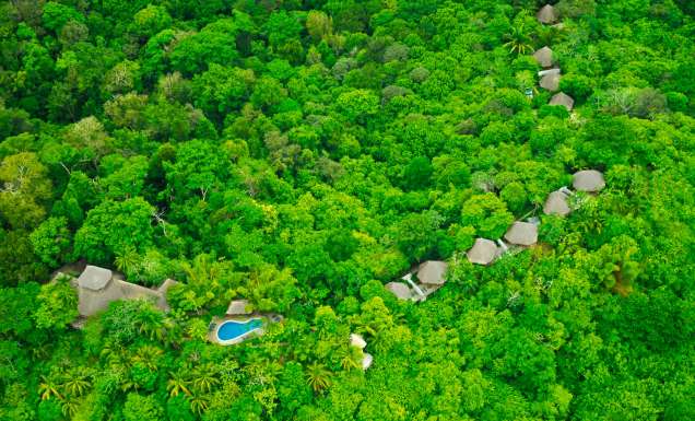 Welcome to the jungle - an aerial of Lapa Rios Ecolodge.
