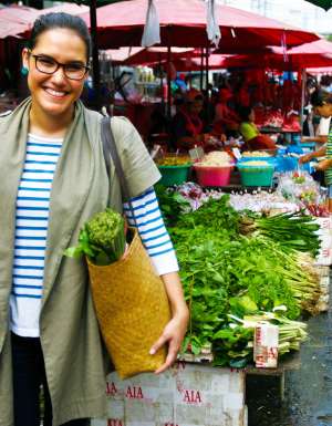 Marion Grasby at Khlong Toei market in Bangkok, Thailand.