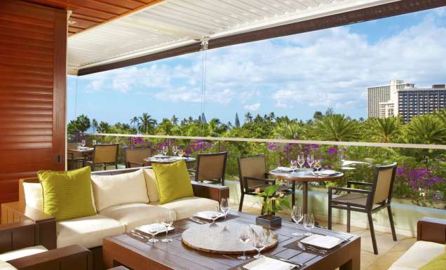 WAI'OLU ocean view lounge at Trump International Hotel Waikiki.