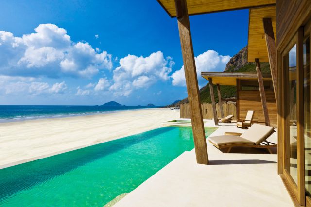 Each villa at Six Senses Con Dao has a private infinity pool overlooking the beachfront.