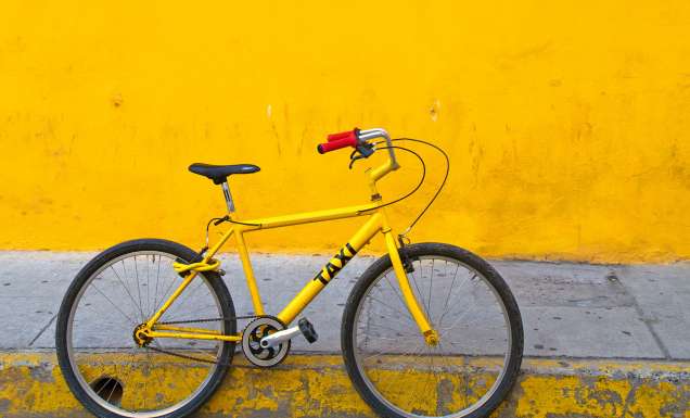 Catching a taxi takes pedal power in Cartagena.