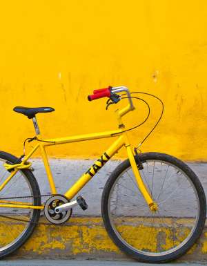 Catching a taxi takes pedal power in Cartagena.