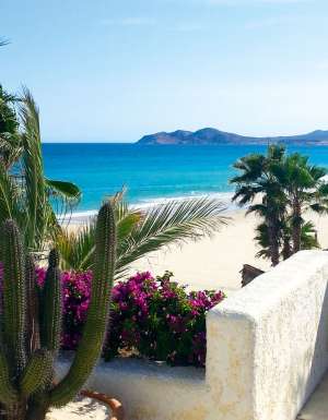 Overlooking the beach at Las Ventanas al Paraiso resort in Baja California Sur, Mexico.