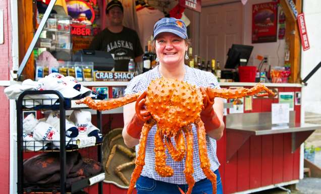 Alaskan king crabs star on the menu at Tracy's King Crab Shack in Juneau, Canada.