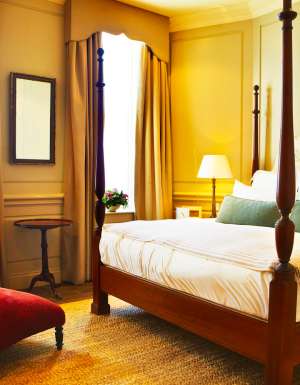 An especially comfortable 'medium room' at Dean Street Townhouse, London.