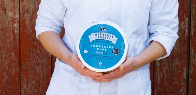 Award-winning Yorkshire Blue - a mild and creamy blue-veined cheese