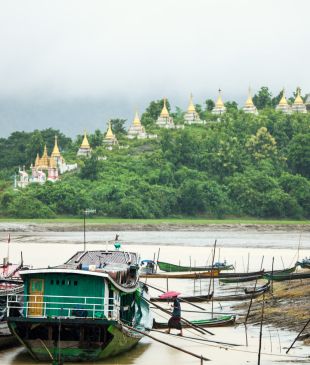 River cruising through Myanmar