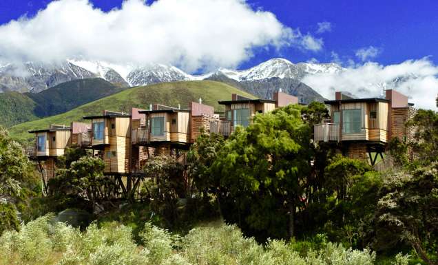 Hapuku Lodge and Tree Houses in Kaikoura, New Zealand.