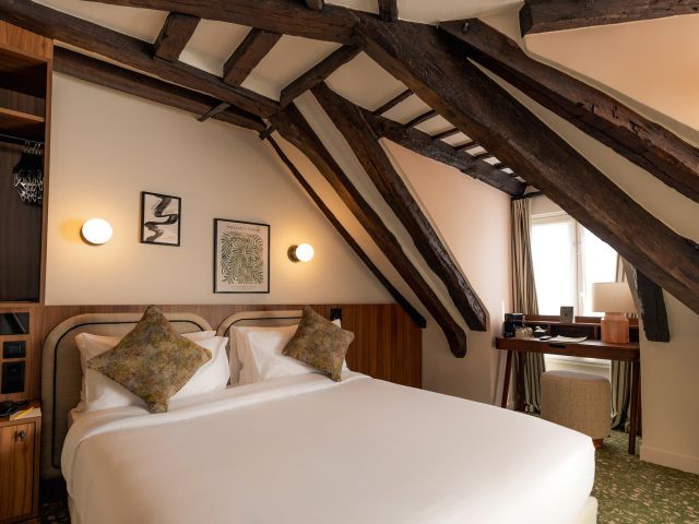 attic guest room at the Hôtel Salvia Paris