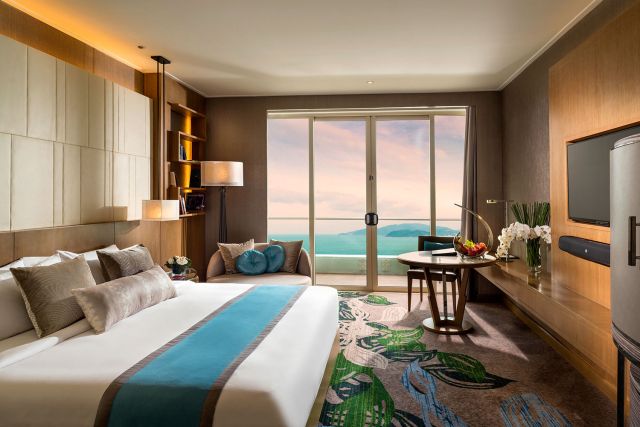 Inside a Deluxe King suite at the Intercontinental Nha Trang hotel.