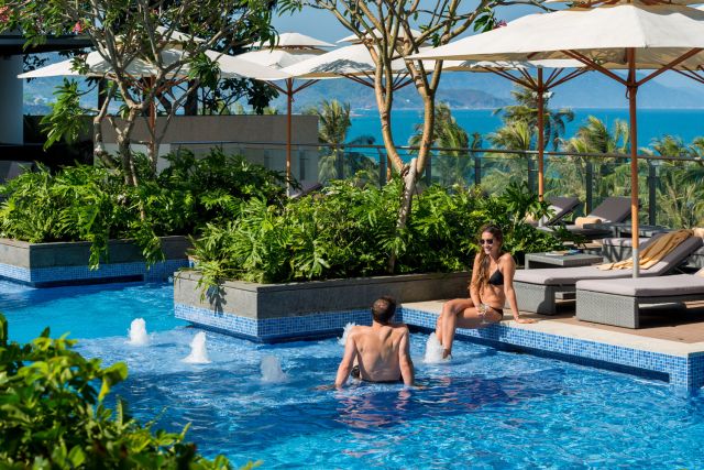 Three outdoor swimming pools, dedicated fitness centre, spa and kid’s club are just some of the facilities at Intercontinental Nha Trang hotel.