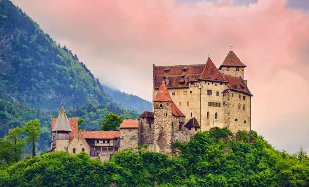 Liechtenstein, sandwiched between Switzerland and Austria.