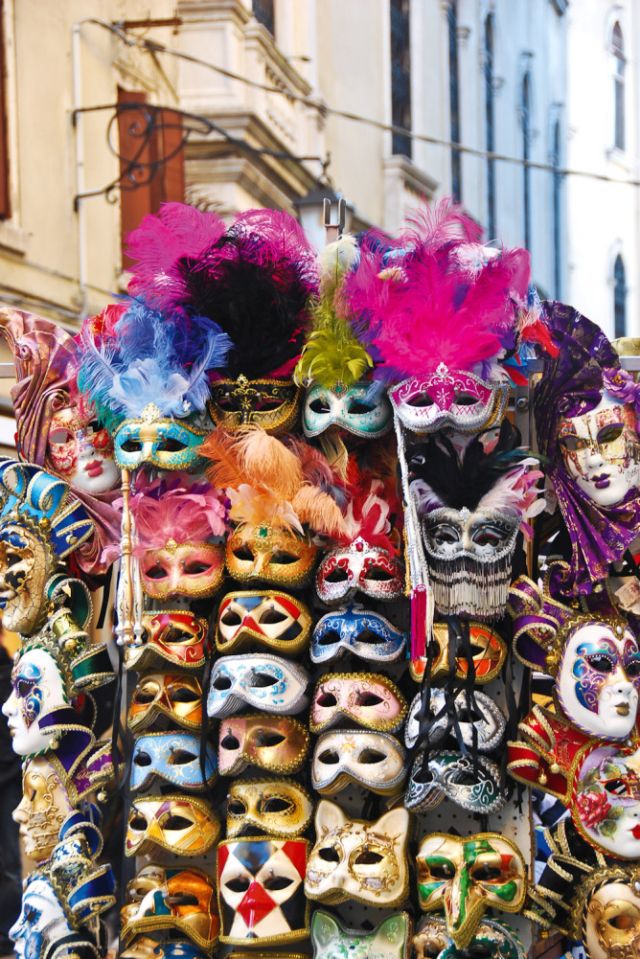 Traditional Venetian carnival masks.