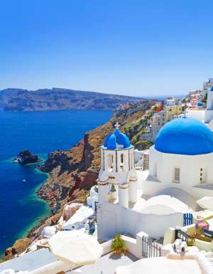 Oia village in Santorini, Greece.