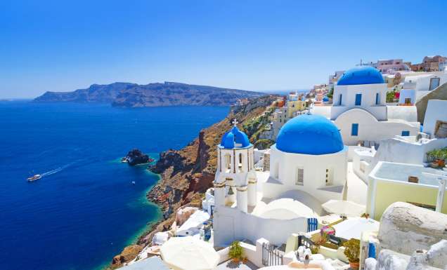 Oia village in Santorini, Greece.