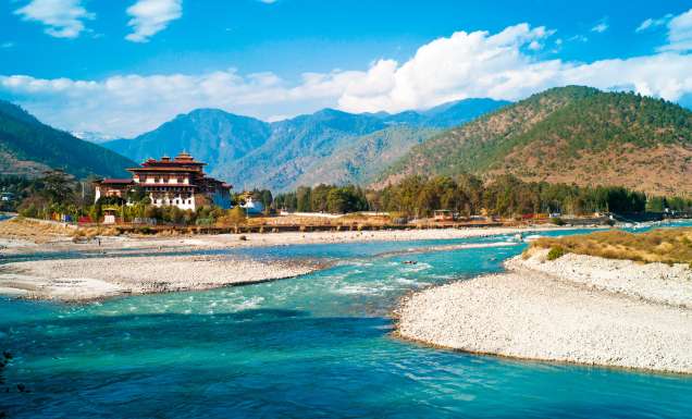 Phunaka Dzong temple in Bhutan.