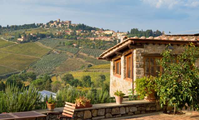 A Tuscan villa overlooking Panzano in Chianti, Italy.