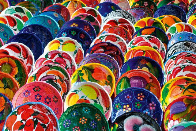 Vibrant Mexican crockery.