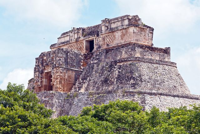 Ancient pyramid in Uxmal, Yucatan.