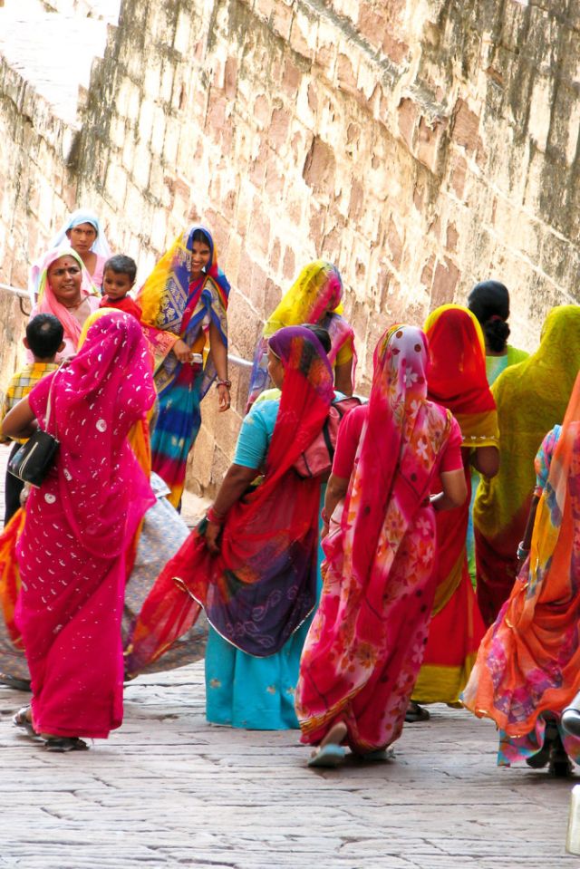 Local women in theiir gorgeous saris, India.