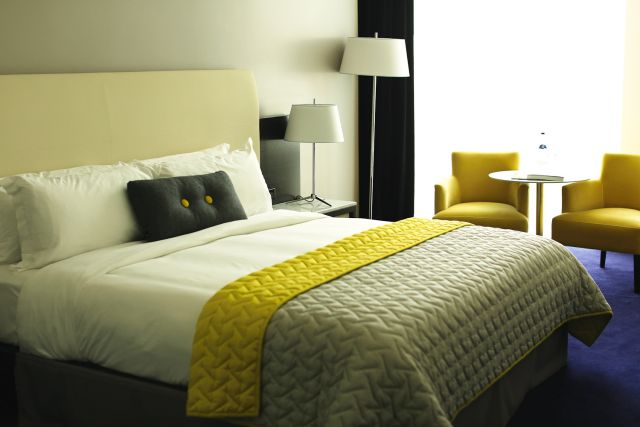 Inside a guest room at The Marker Hotel