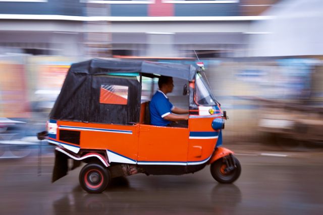 One of Jakarta's many tuk tuks.