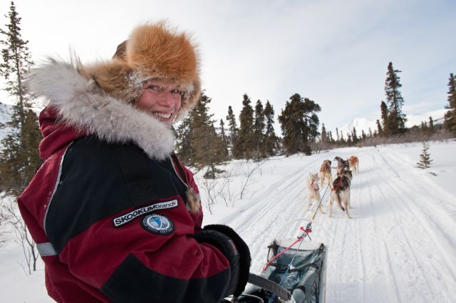 Dog sledding with a smile