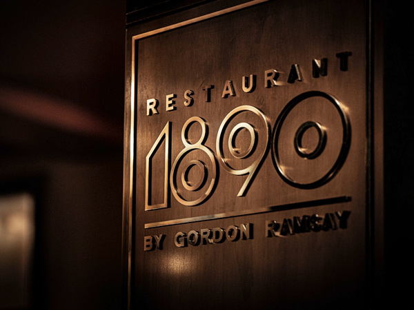 the signage at Restaurant 1890 by Gordon Ramsay