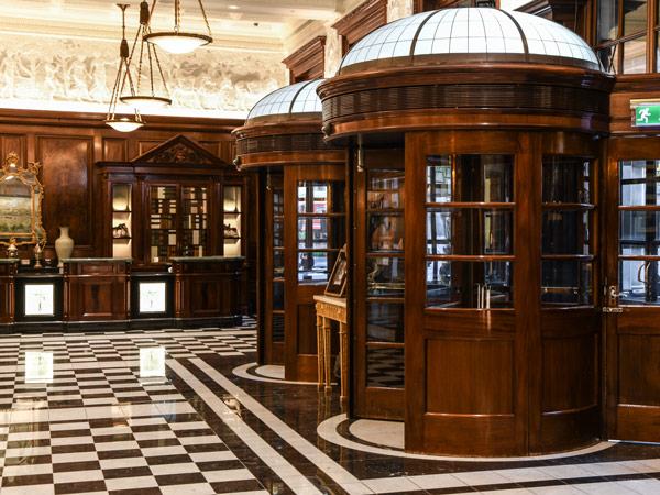 the interior details of The Savoy Hotel London