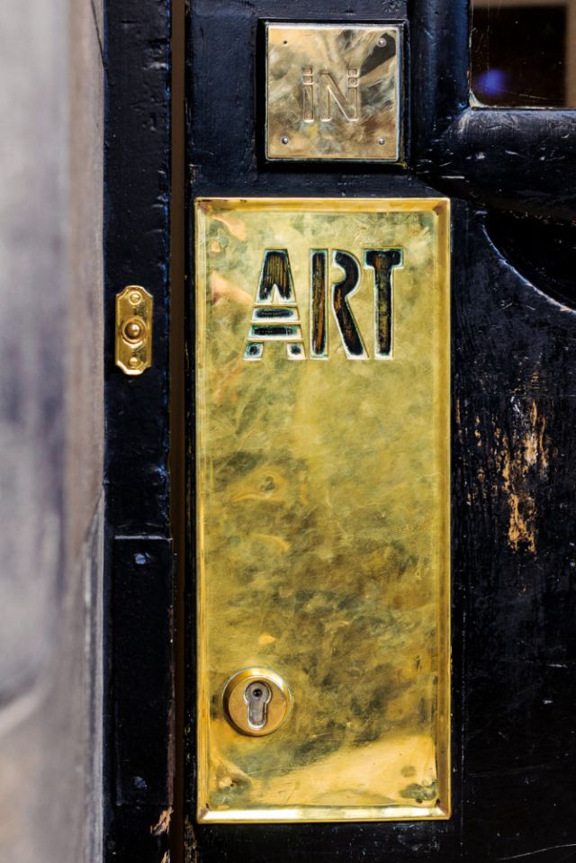 The door that greets students at the Glasgow School of Art.