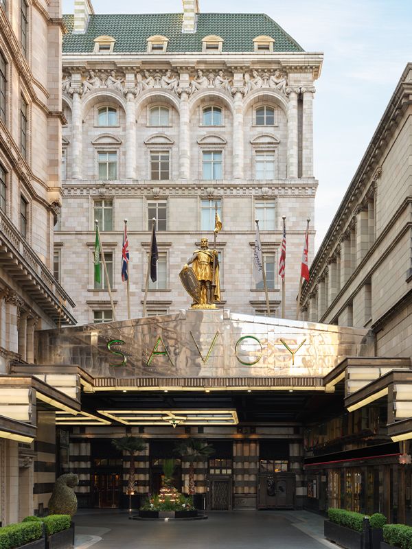 The grand exterior of the Savoy London.