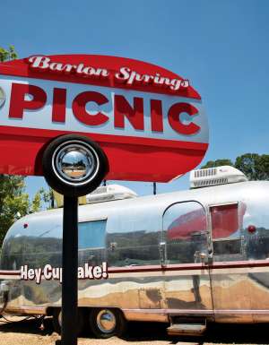 Barton Springs food truck park, Austin.