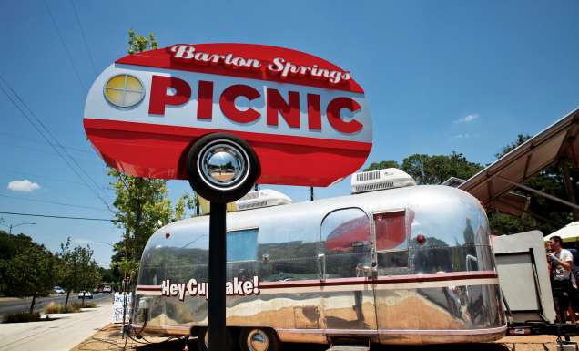Barton Springs food truck park, Austin.