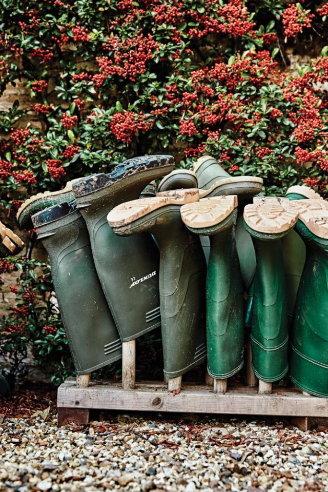 Gumboots are essential country attire in the Cotswolds.