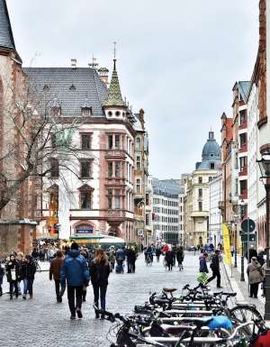 The charming historical centre of Leipzig, Germany.